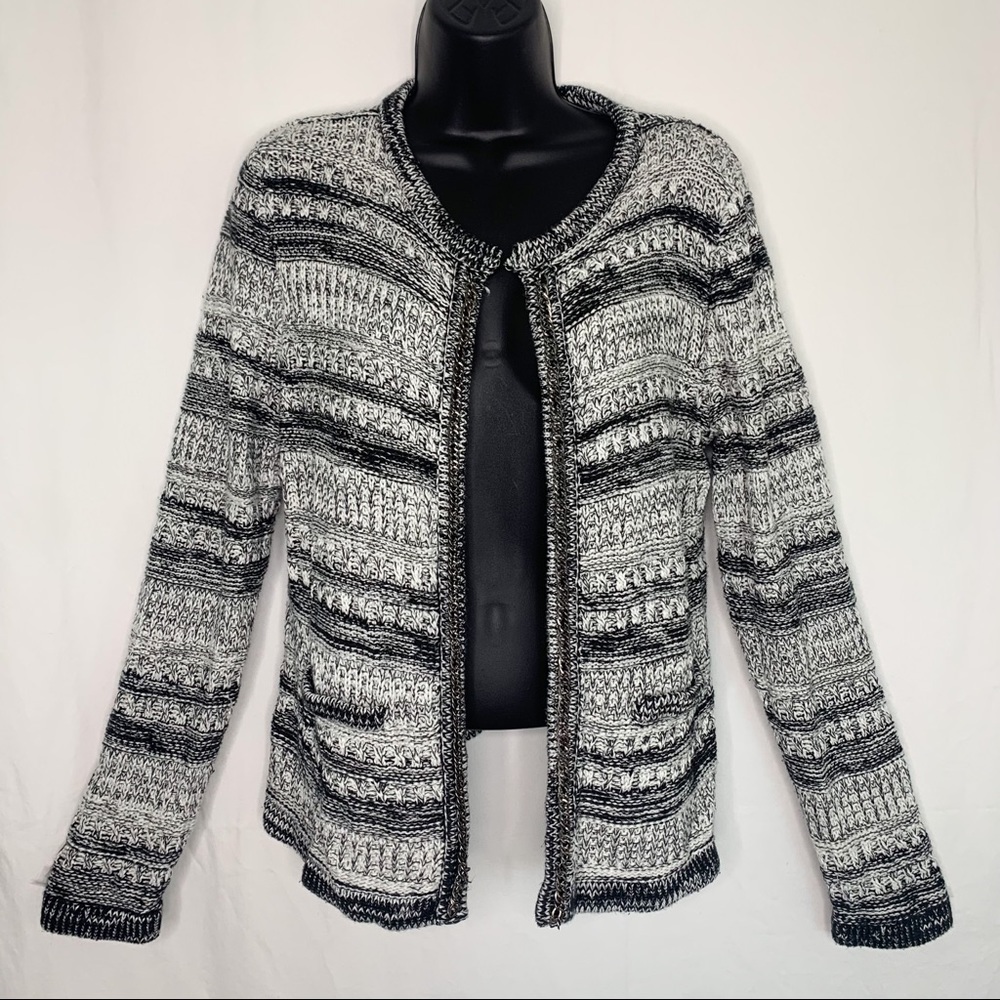 ROMEO & JULIET COUTURE Heathered Open Knit Chain Cardigan